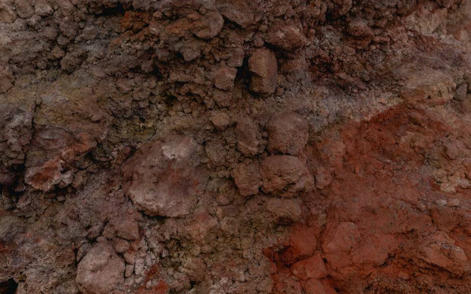 A reddish, rough rocky surface