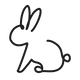 A hand-drawn bunny icon.